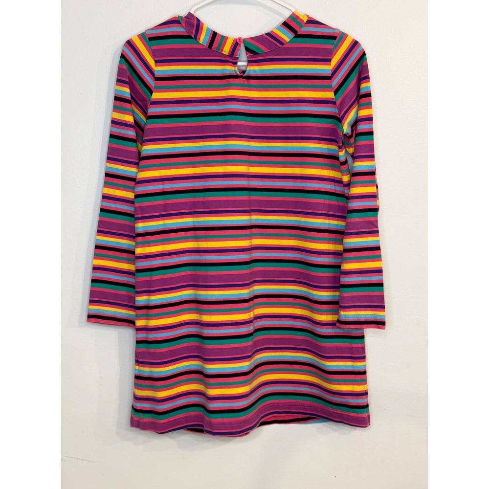 Hanna Andersson Girls Multi Color Stripe Long Sleeve Cotton Dress Size 150 - Picture 2 of 6